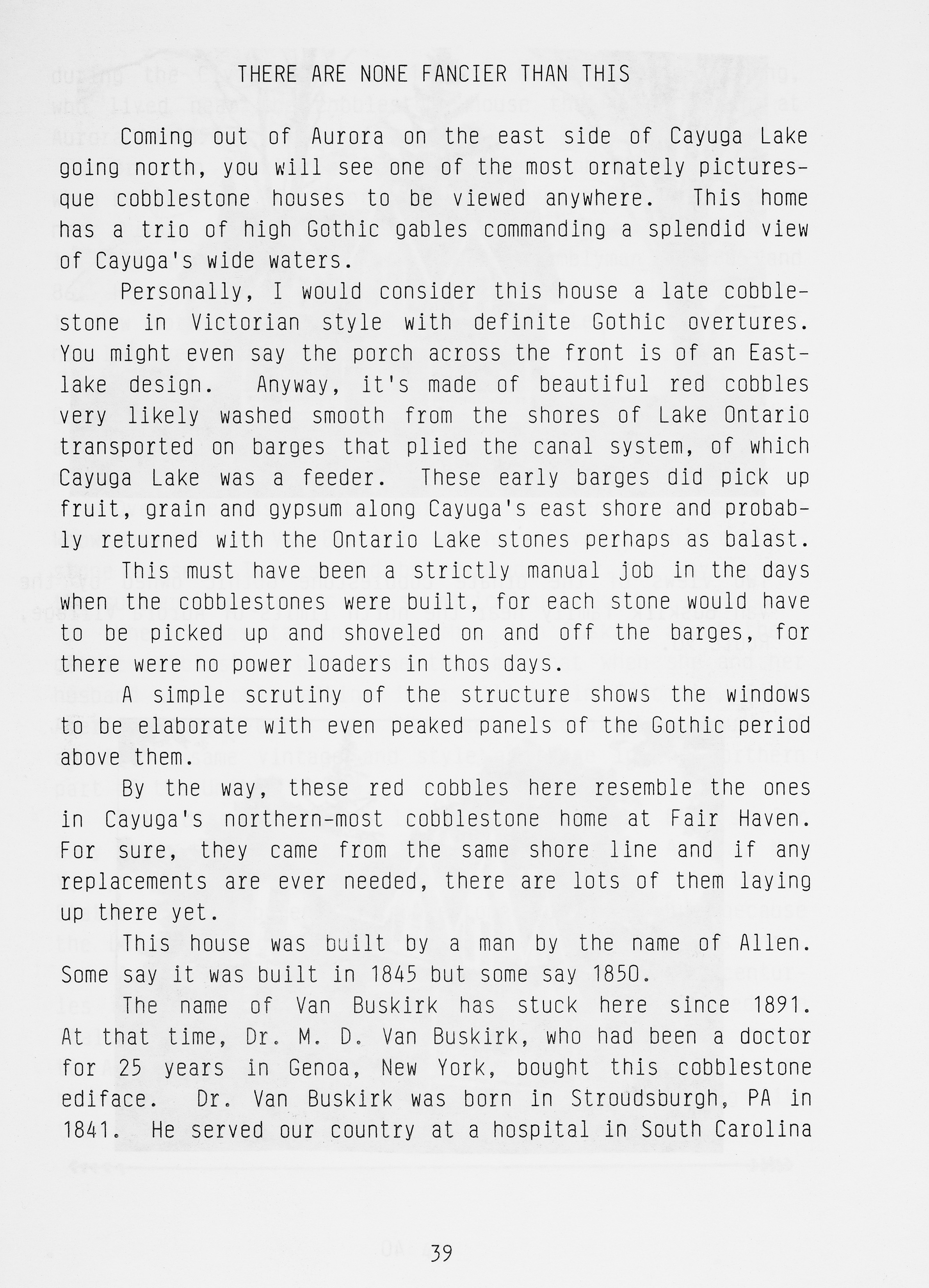 Cayugas Cobblestones p 39